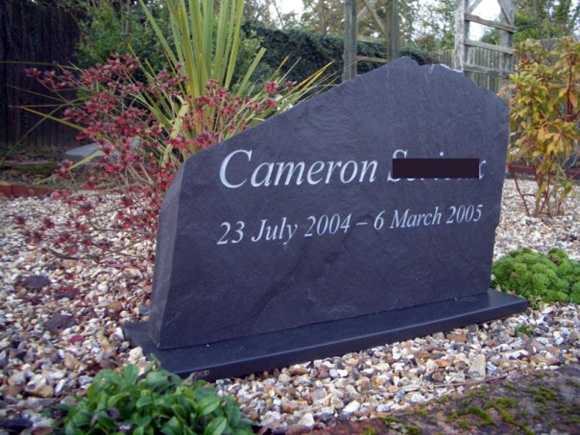 upright slate headstone with base