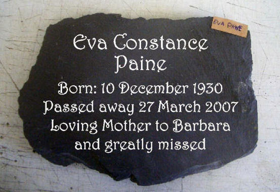 slate memorial plaque