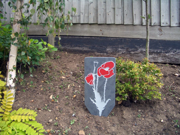 flower on slate